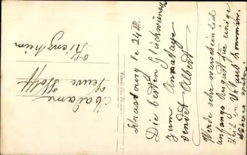 Ak Glückwunsch, Blühende Blume, Schmetterling