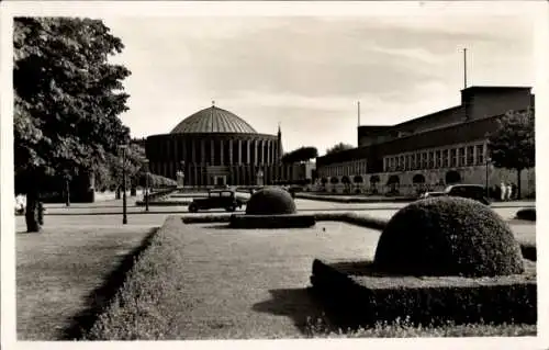 Ak Düsseldorf am Rhein, Rheinhalle, Planetarium, Ehrenhof, Entwurf Professor Kreis