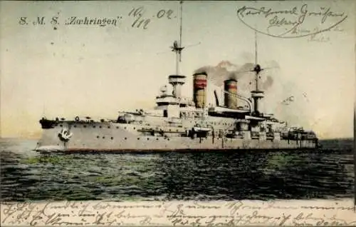 Ak Deutsches Kriegsschiff, SMS Zähringen, Kaiserliche Marine