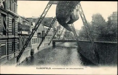 Ak Elberfeld Wuppertal, Schwebebahn, Brausenwerth