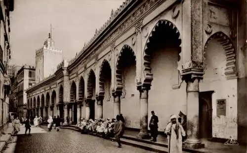 Ak Algier Algier Algerien, Die Große Moschee, Rue de la Marine