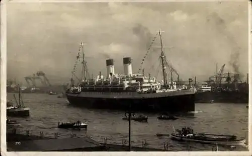 Ak Hamburg, Hafen, Dampfer, Ausreise