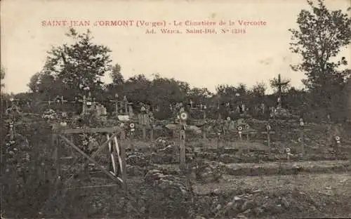 Ak Saint Jean d'Ormont Vosges, Der Vercoste-Friedhof