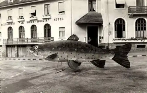 Ak Gérardmer Lorraine Vosges, Restaurant Le Vieux Moulin Hotel, Fisch