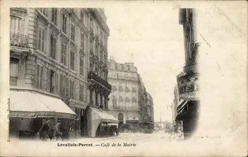 Ak Levallois Perret Hauts de Seine, Café de la Mairie