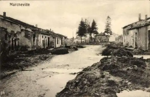 Ak Marchéville en Woëvre Meuse, Straße