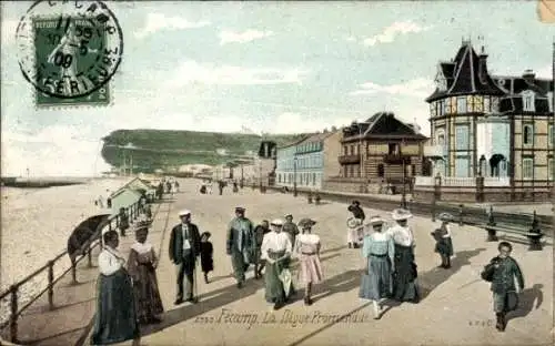 Ak Fécamp Seine Maritime, La Digue Promenade