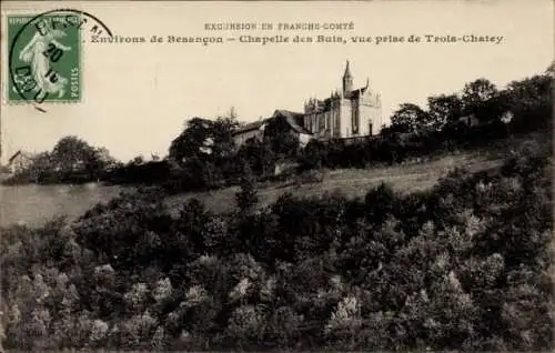 Ak Besançon Doubs, Chapelle des Buis, vue prise de Trois-Chatey