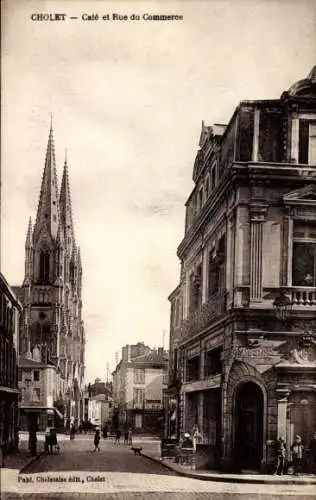 Ak Cholet Maine et Loire, Cafe, Rue du Commerce