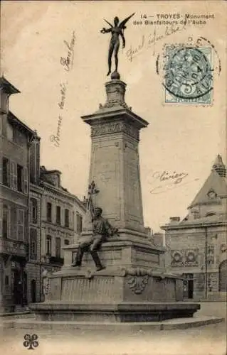 Ak Troyes Aube, Monument des Bienfaiteurs