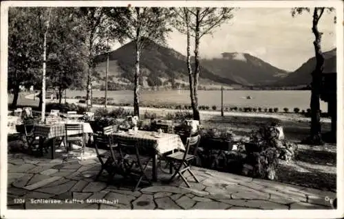 Ak Schliersee in Oberbayern, Kaffee Milchhäusl, Terrasse