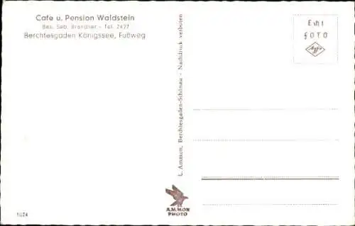 Ak Berchtesgaden in Oberbayern, Café Pension Waldstein