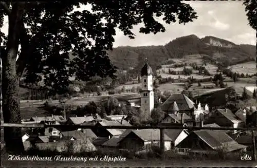 Ak Nesselwang im Allgäu, Gesamtansicht, Alpspitze