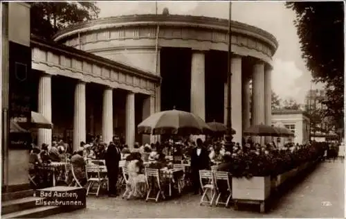 Ak Aachen, Elisenbrunnen, Terrasse