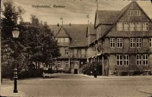 Ak Wolfenbüttel in Niedersachsen, Rathaus, Laterne