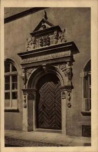 Ak Braunschweig, Nördl. Portal der Schule am Südklint