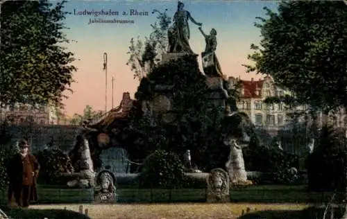 Ak Ludwigshafen am Rhein, Jubiläumsbrunnen