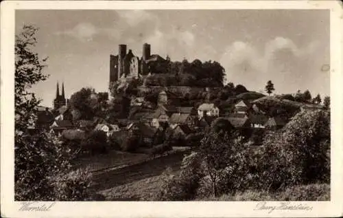 Ak Rimbach Bornhagen im Eichsfeld, Burg Hanstein, Werratal