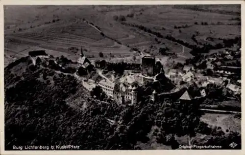 Ak Thallichtenberg in der Pfalz, Burg Lichtenberg, Fliegeraufnahme