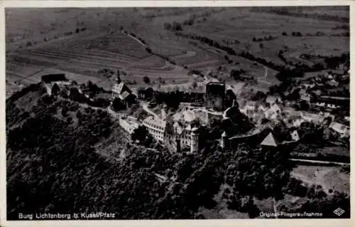 Ak Thallichtenberg in der Pfalz, Burg Lichtenberg, Fliegeraufnahme