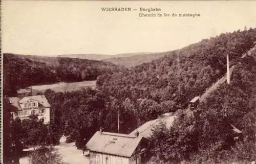 Ak Wiesbaden in Hessen, Bergbahn