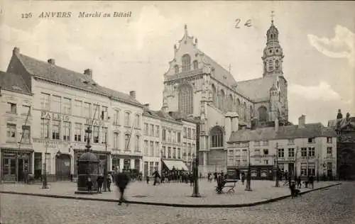 Ak Antwerpen Antwerpen Flandern, Viehmarkt