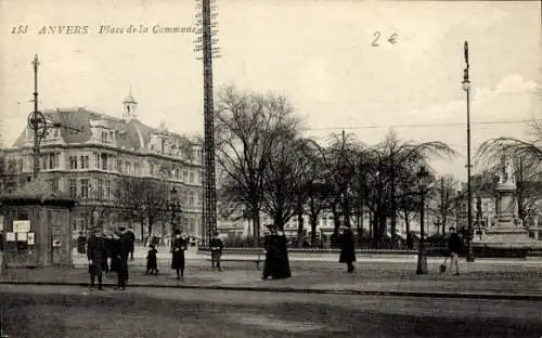 Ak Antwerpen Antwerpen Flandern, Place de la Commune