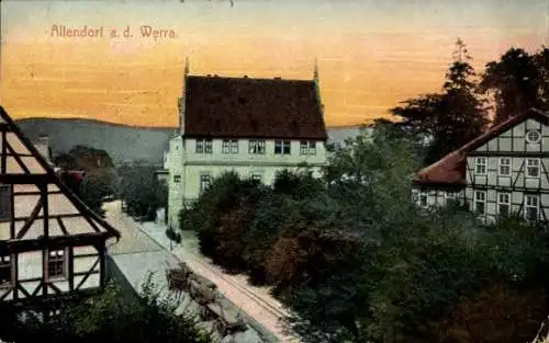 Ak Allendorf an der Werra Hessen, Teilansicht, Fachwerkhäuser