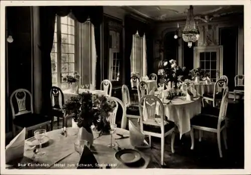 Ak Bad Karlshafen an der Oberweser Hessen, Hotel zum Schwan, C. D. Stuntz, Speisesaal