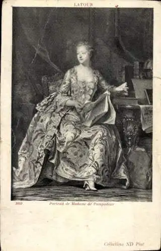 Litho-Porträt von Madame de Pompadour