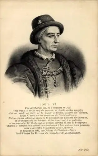 Ak König von Frankreich Ludwig XI., Portrait