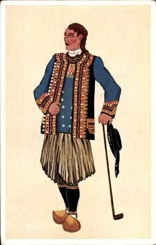 Ak Frankreich, Mann in bretonischer Volkstracht