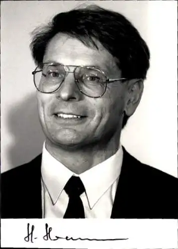 Autogrammkarte Niedersächsische Kulturminister Hormann, Portrait, Autogramm