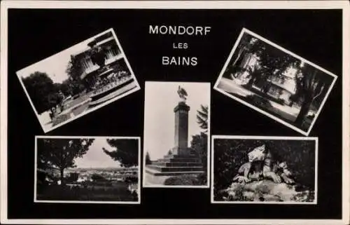 Passepartout Ak Mondorf les Bains Bad Mondorf Luxemburg, Denkmal, Teilansicht