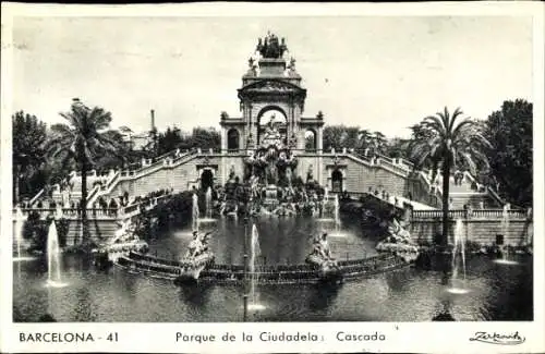 Ak Barcelona Katalonien Spanien, Parque de la Ciudadela, Cascada