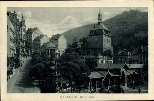 Ak Karlovy Vary Karlsbad Stadt, Marktplatz