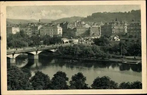 Ak Karlovy Vary Karlsbad Stadt, Egerbrücke