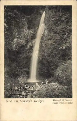 Ak Bukittinggi Sumatra Indonesien, Fort de Kock, Wasserfall bei Soengei