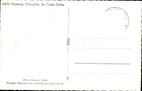 Ak Charmey Kanton Freiburg, Luftseilbahn Dents Vertes