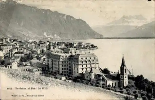 Ak Montreux Kanton Waadt Schweiz, Panorama, Dent du Midi