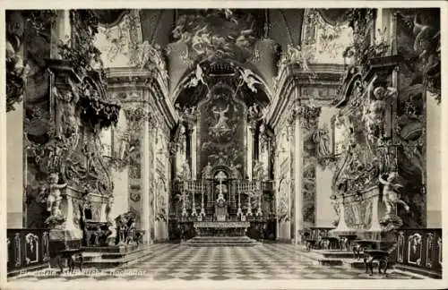 Ak Einsiedeln Kanton Schwyz Schweiz, Stiftskirche, Hochaltar