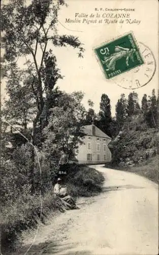 Ak Nolay Côte-d'Or, Cozanne-Tal, Mühle Pignot