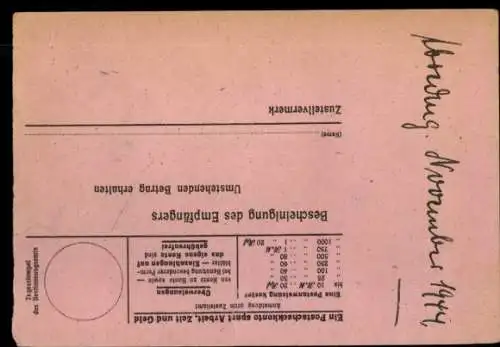 PAW Nr. 795 "Kronach 10.3.45" mit Heimatschein