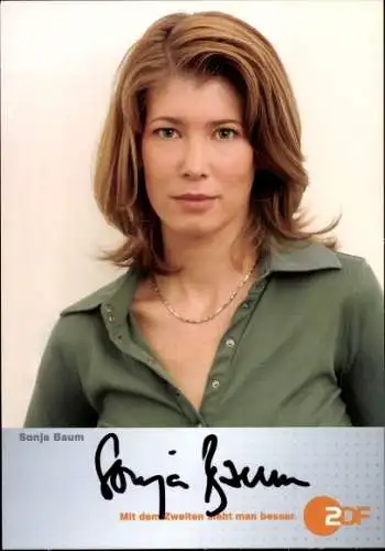 Ak Schauspielerin Sonja Baum, Portrait, Autogramm, ZDF