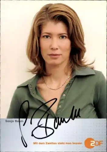 Ak Schauspielerin Sonja Baum, Portrait, Autogramm, ZDF