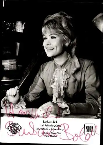 Ak Schauspielerin Barbara Bold, Portrait, Autogramm, Rolle Cathy, Film Ballade von Johnny Ringo