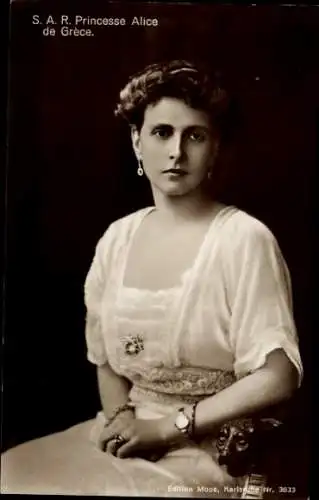 Ak Alice von Battenberg, Prinzessin Alice von Griechenland, Portrait