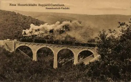 Ak Neue Hunsrückbahn Boppard Castellaun, Rauschenloch Viadukt