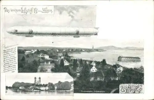 Ak Zeppelin Luftschiff LZ 1, 1. Aufstieg