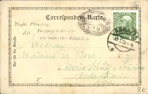 Ak Opatija Abbazia Kroatien, Madonna, Segelschiff, Dampfer